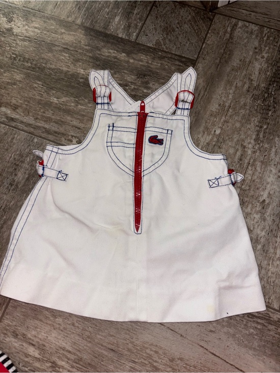Lacoste Other - Lacoste White Pinafore Dress with Red Trim and Blue Stitching